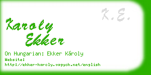 karoly ekker business card